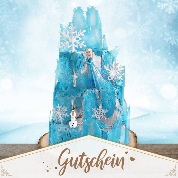 Tortenset Eispalast Blau mit der Eiskönigin Elsa-Gutschein