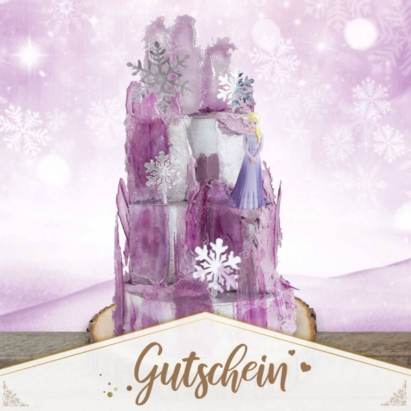Tortenset Eispalast Lila mit der Eiskönigin Elsa-Gutschein